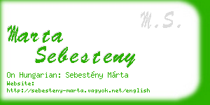 marta sebesteny business card
